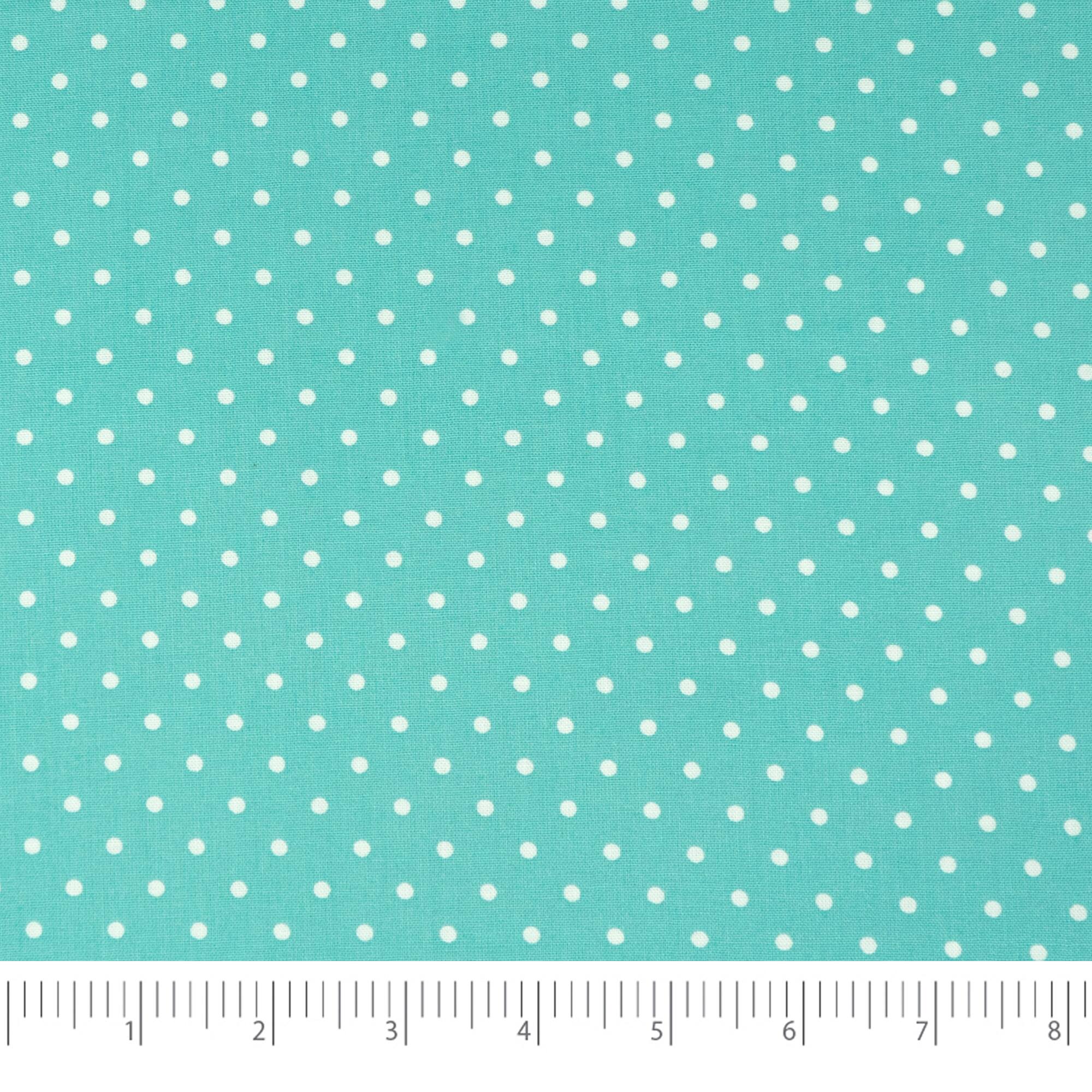 SINGER Christmas Aqua Dots Cotton Fabric